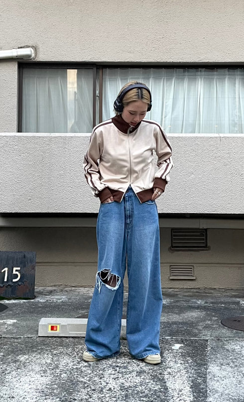 レオパードパッチボーイズデニム